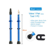 Bicycle 1Pair 40/60/80/100/120mm Presta Valve for Road Tubeless Rim Alloy Or Brass Stem Brass Core W/ Cap & Tool