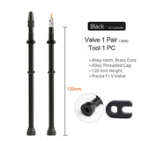 Bicycle 1Pair 40/60/80/100/120mm Presta Valve for Road Tubeless Rim Alloy Or Brass Stem Brass Core W/ Cap & Tool