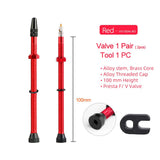 Bicycle 1Pair 40/60/80/100/120mm Presta Valve for Road Tubeless Rim Alloy Or Brass Stem Brass Core W/ Cap & Tool
