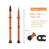 Bicycle 1Pair 40/60/80/100/120mm Presta Valve for Road Tubeless Rim Alloy Or Brass Stem Brass Core W/ Cap & Tool