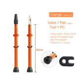 Bicycle 1Pair 40/60/80/100/120mm Presta Valve for Road Tubeless Rim Alloy Or Brass Stem Brass Core W/ Cap & Tool