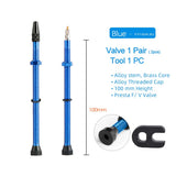Bicycle 1Pair 40/60/80/100/120mm Presta Valve for Road Tubeless Rim Alloy Or Brass Stem Brass Core W/ Cap & Tool