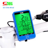 Bicycle Wired Speedometer Computer Stopwach Odometer 27 Functions Water Resistant Large Touch LCD Screen Backlight SD-576A