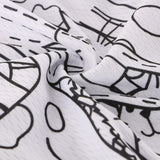 Breathable Unisex White Cartoon Cat Cycling Jersey