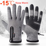 Waterproof Winter Gloves Cycling Fluff Warm Gloves For Touchscreen Cold Weather Windproof Anti Slip