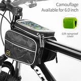 Bicycle Bag Front Frame Large MTB Bike Bag With Waterproof Cover Screen Touch Top Tube Phone Bag Cycling Accessories