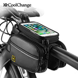 Bicycle Bag Front Frame Large MTB Bike Bag With Waterproof Cover Screen Touch Top Tube Phone Bag Cycling Accessories