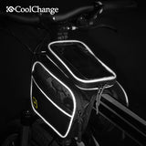 Bicycle Bag Front Frame Large MTB Bike Bag With Waterproof Cover Screen Touch Top Tube Phone Bag Cycling Accessories