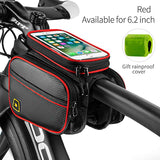 Bicycle Bag Front Frame Large MTB Bike Bag With Waterproof Cover Screen Touch Top Tube Phone Bag Cycling Accessories