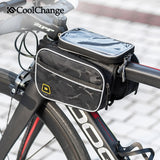 Bicycle Bag Front Frame Large MTB Bike Bag With Waterproof Cover Screen Touch Top Tube Phone Bag Cycling Accessories