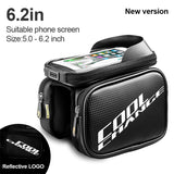 Bicycle Frame Front Head Top Tube Waterproof Bike Bag&Double IPouch Cycling For 6.0 in Cell Phone Bike Accessories
