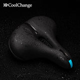 Bicycle Saddle PVC Waterproof Steel Hollow Comfortable Mountain Road Bike Seat Sports Soft Cycling Saddle Men Women