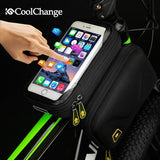 Bike Bag  6.2 Inch Touch Screen Bicycle Bag Front Frame Top Cell Phone TPU Cycling Bag Double Pouch MTB Accessory