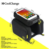 Bike Bag  6.2 Inch Touch Screen Bicycle Bag Front Frame Top Cell Phone TPU Cycling Bag Double Pouch MTB Accessory