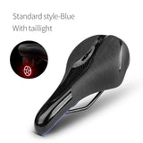 MTB Bicycle Saddle Taillight Cushion PVC Leather Waterproof Bike Saddle Rail Hollow Soft Bicycle Part Front Seat
