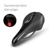 MTB Bicycle Saddle Taillight Cushion PVC Leather Waterproof Bike Saddle Rail Hollow Soft Bicycle Part Front Seat