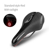 MTB Bicycle Saddle Taillight Cushion PVC Leather Waterproof Bike Saddle Rail Hollow Soft Bicycle Part Front Seat