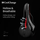 MTB Bicycle Saddle Taillight Cushion PVC Leather Waterproof Bike Saddle Rail Hollow Soft Bicycle Part Front Seat