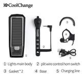 Bike Light Waterproof USB Rechargable Torch Cycling Horn Light Headlight Night Riding Safety Bicycle Light Bell