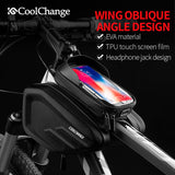 Waterproof Bike Bag Frame Front Head Top Tube Cycling Bag Double IPouch 6.2 Inch Touch Screen Bicycle Bag Accessories