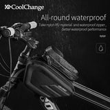 Waterproof Bike Bag Frame Front Head Top Tube Cycling Bag Double IPouch 6.2 Inch Touch Screen Bicycle Bag Accessories