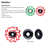 Cycling MTB Mountain Road Bike Bicycle 11T Rear Derailleur Jockey Wheel Tension Guide Pulley Ceramic Bearing Aluminum Alloy