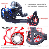 Cycling MTB Mountain Road Bike Bicycle 11T Rear Derailleur Jockey Wheel Tension Guide Pulley Ceramic Bearing Aluminum Alloy