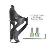 25g Carbon Fiber Bottle Cage 3K Matte Furnish Bicycle Cycling Water Bottle Holder Comes Optional Titanium Bolts