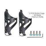 25g Carbon Fiber Bottle Cage 3K Matte Furnish Bicycle Cycling Water Bottle Holder Comes Optional Titanium Bolts