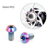 M5x10mm Disk Brake Rotor Bolts T25 Torx Titanium Bicycle Parts MTB Mountain Bike Brake Rotor Ti Screw 6PCS or 12PCS