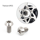 M5x10mm Disk Brake Rotor Bolts T25 Torx Titanium Bicycle Parts MTB Mountain Bike Brake Rotor Ti Screw 6PCS or 12PCS