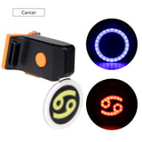 New Bicycle Tail Light Astrology Zodiac Sign Visual Warning Lamp USB Charge COB LED 7 Modes Mode Memory Blue Red Light