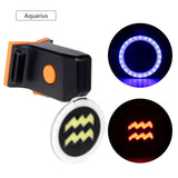 New Bicycle Tail Light Astrology Zodiac Sign Visual Warning Lamp USB Charge COB LED 7 Modes Mode Memory Blue Red Light