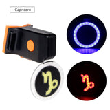 New Bicycle Tail Light Astrology Zodiac Sign Visual Warning Lamp USB Charge COB LED 7 Modes Mode Memory Blue Red Light