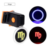 New Bicycle Tail Light Astrology Zodiac Sign Visual Warning Lamp USB Charge COB LED 7 Modes Mode Memory Blue Red Light
