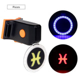 New Bicycle Tail Light Astrology Zodiac Sign Visual Warning Lamp USB Charge COB LED 7 Modes Mode Memory Blue Red Light