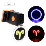 New Bicycle Tail Light Astrology Zodiac Sign Visual Warning Lamp USB Charge COB LED 7 Modes Mode Memory Blue Red Light
