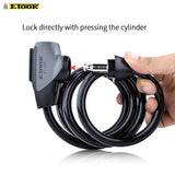 Bicycle Lock Anti-theft Cable Lock MTB Bike 1.5m Waterproof Cycle Cycling Motorcycle  Security Lock with reflective stripe