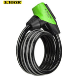 Bicycle Lock Anti-theft Cable Lock MTB Bike 1.5m Waterproof Cycle Cycling Motorcycle  Security Lock with reflective stripe