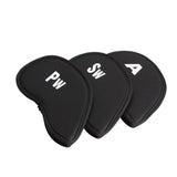Golf Head Covers Golf Club Iron Head Protector Neoprene Headcover Golf Accessory Black golfer gift 10pcs/set