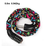 Bike Chain Lock 5 Digit Password Profession Bicycle Lock MTB Bike Motorcycle Sliding Glass Door Lock Cycling Accessories