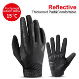 Cycling Gloves Touch Screen MTB Bike Gloves Sport Shockproof Full Finger Reflective Winter Spring Bicycle Glove For Men
