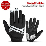 Cycling Gloves Touch Screen MTB Bike Gloves Sport Shockproof Full Finger Reflective Winter Spring Bicycle Glove For Men