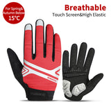 Cycling Gloves Touch Screen MTB Bike Gloves Sport Shockproof Full Finger Reflective Winter Spring Bicycle Glove For Men