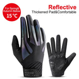 Cycling Gloves Touch Screen MTB Bike Gloves Sport Shockproof Full Finger Reflective Winter Spring Bicycle Glove For Men