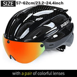 Cycling Helmet Bicycle Helmet Magnetic Goggles Mountain Road Bike Helmets Sunglasses Cycling Glasses 3 Lens Bike Helmet
