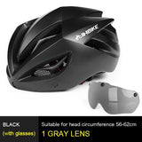 Cycling Helmet Bicycle Helmet Magnetic Goggles Mountain Road Bike Helmets Sunglasses Cycling Glasses 3 Lens Bike Helmet