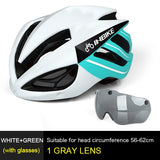 Cycling Helmet Bicycle Helmet Magnetic Goggles Mountain Road Bike Helmets Sunglasses Cycling Glasses 3 Lens Bike Helmet