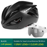 Cycling Helmet Bicycle Helmet Magnetic Goggles Mountain Road Bike Helmets Sunglasses Cycling Glasses 3 Lens Bike Helmet