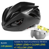 Cycling Helmet Bicycle Helmet Magnetic Goggles Mountain Road Bike Helmets Sunglasses Cycling Glasses 3 Lens Bike Helmet